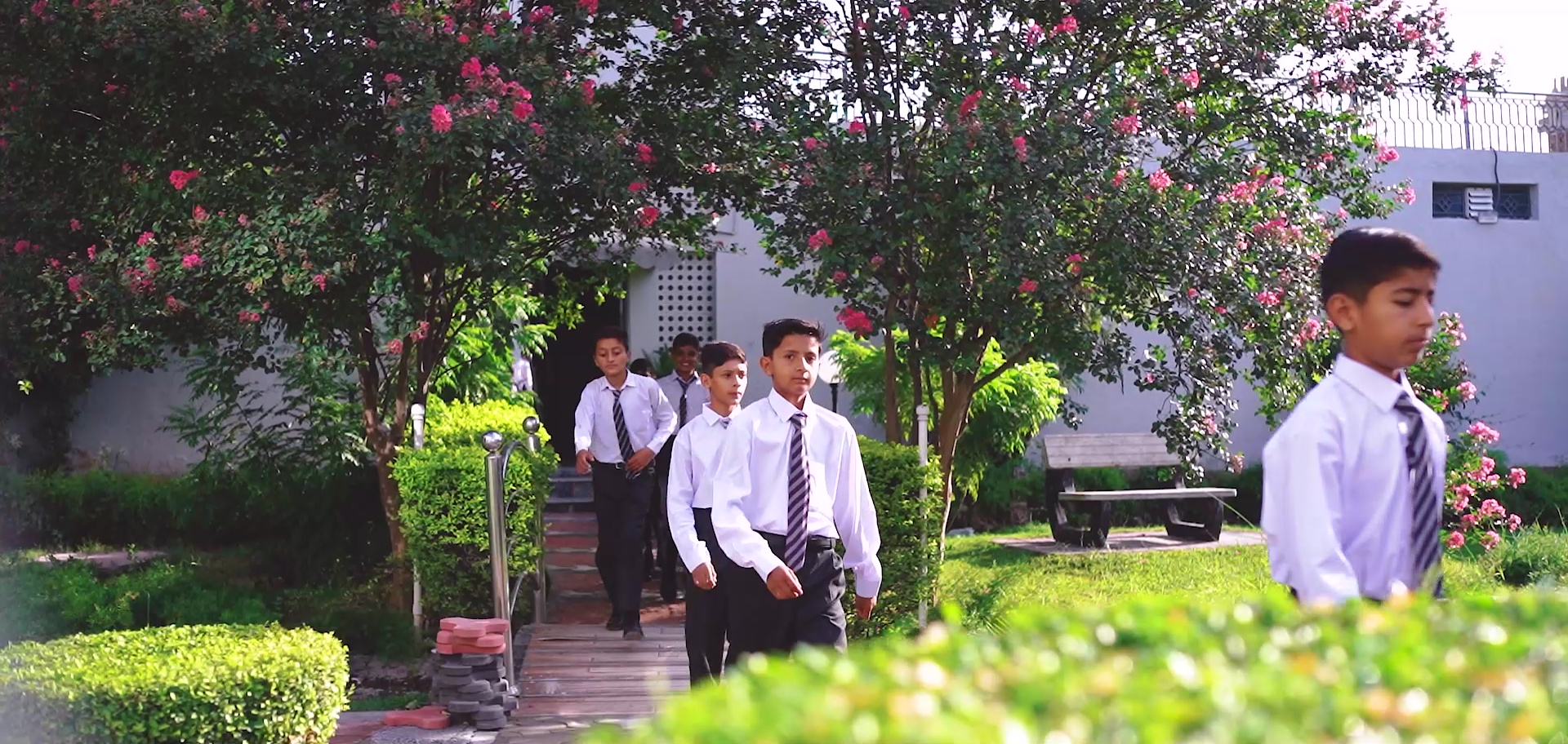 Students going Outside